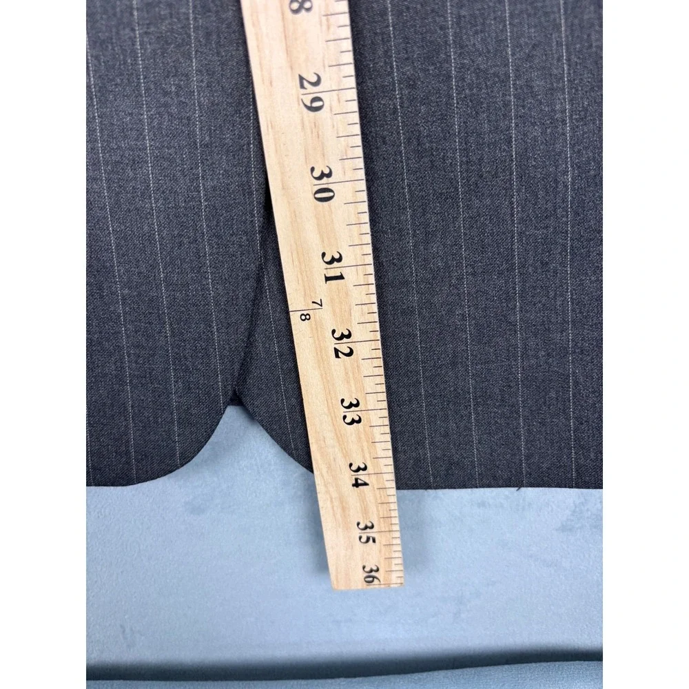 Lauren Ralph Lauren Mens 42L Pinstripe Wool Blazer Gray 2 Button Sport Coat